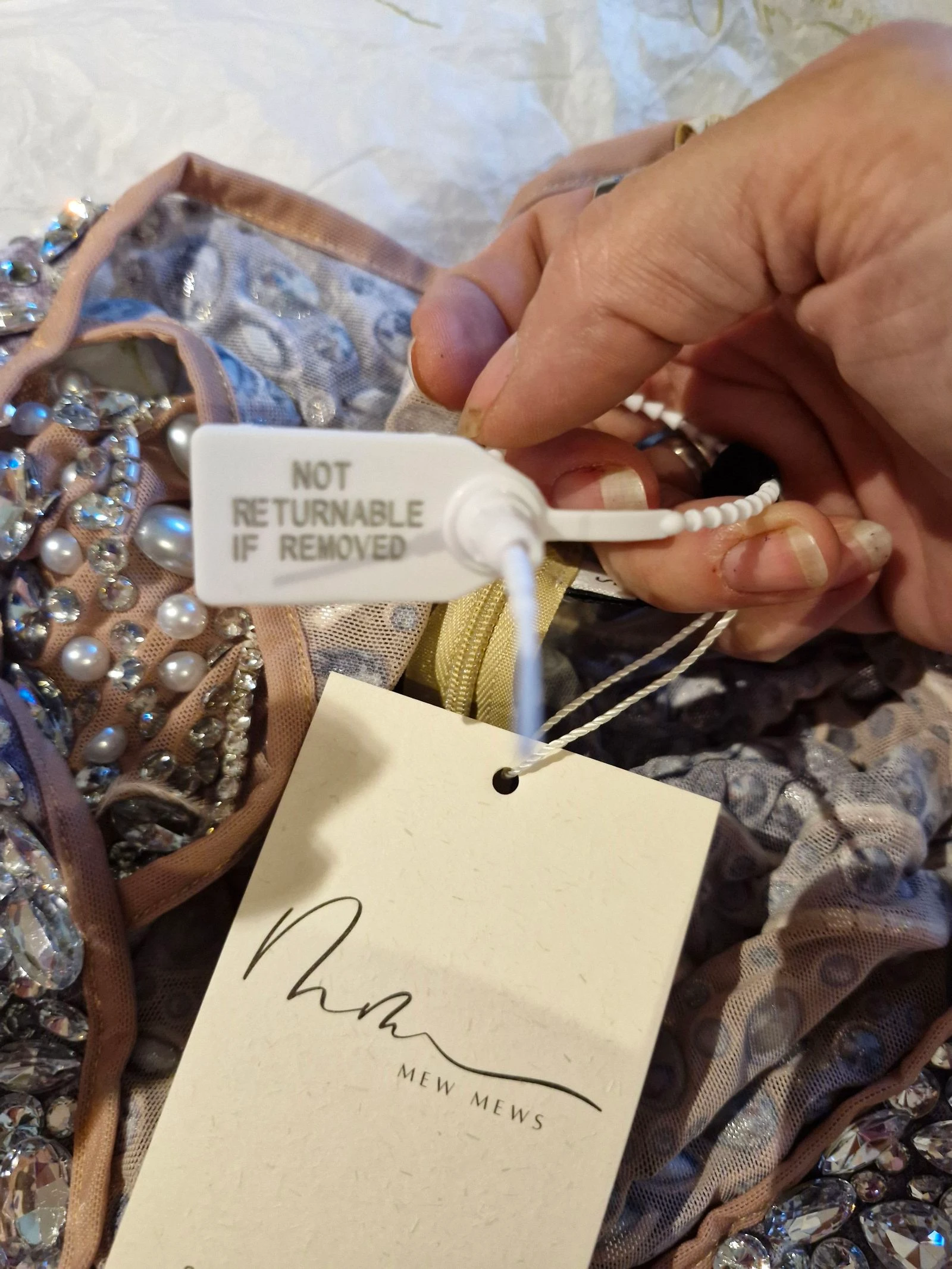 Mew Mews sequined and beaded bodysuit size S – photo 12